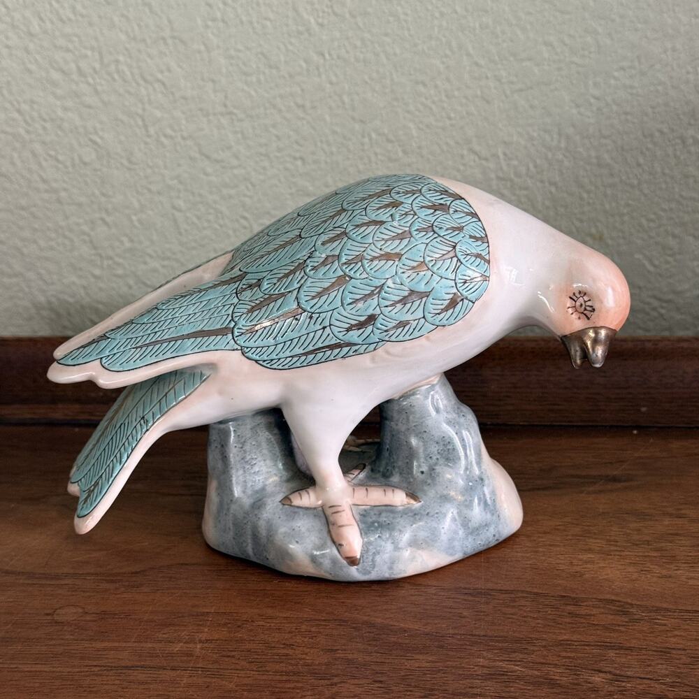 Vintage Hand-Painted Macau Porcelain Dove / Pigeon - Chinoiserie Style
